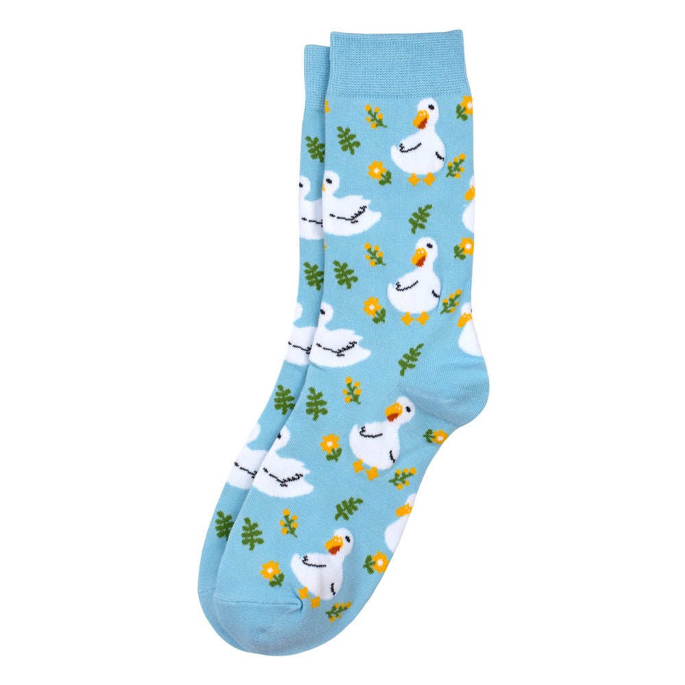 Ladies paddling ducks blue socks made of Cotton & Spandex