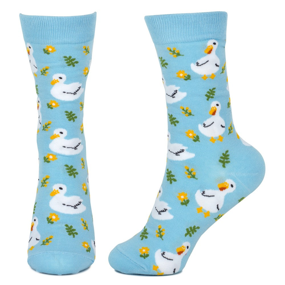 Ladies Paddling Ducks Blue Socks