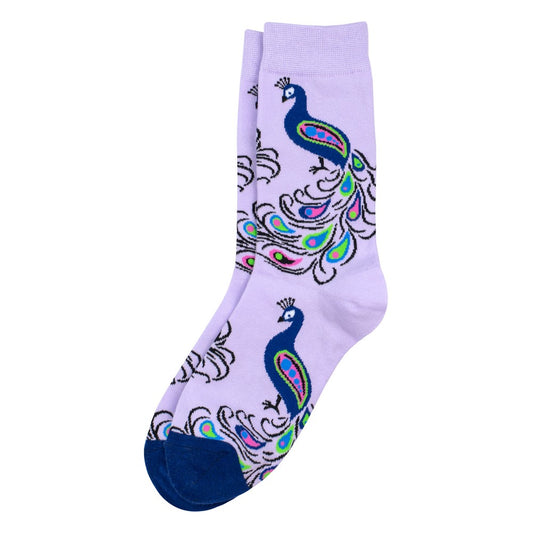 Ladies peacock lilac purple socks made of Cotton & Spandex