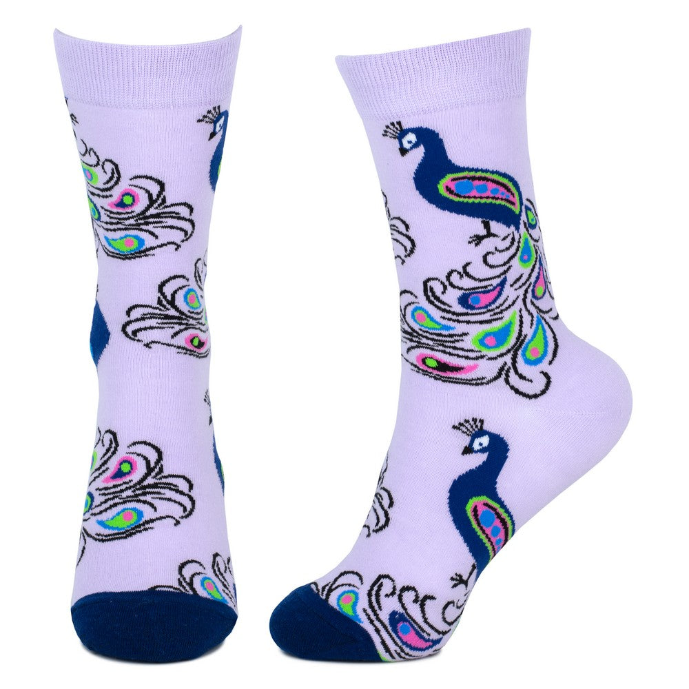Ladies Peacock Lilac Purple Socks