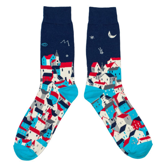Gents Town By Night Blue Socks