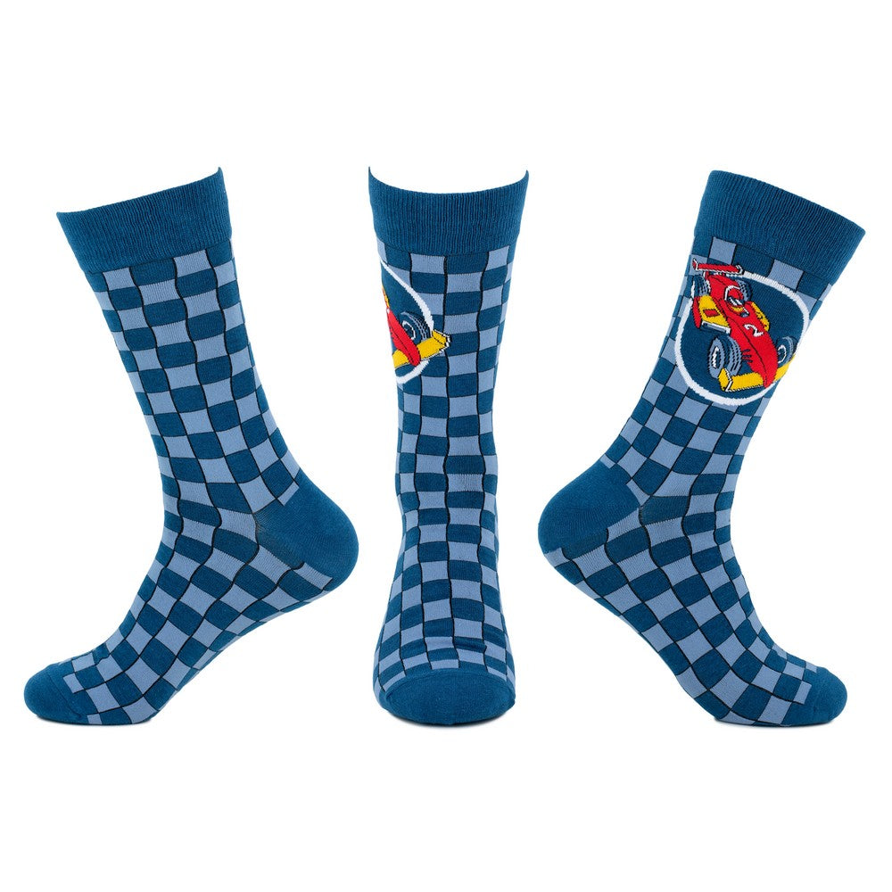 Men's Car Racing Track Blue Socks