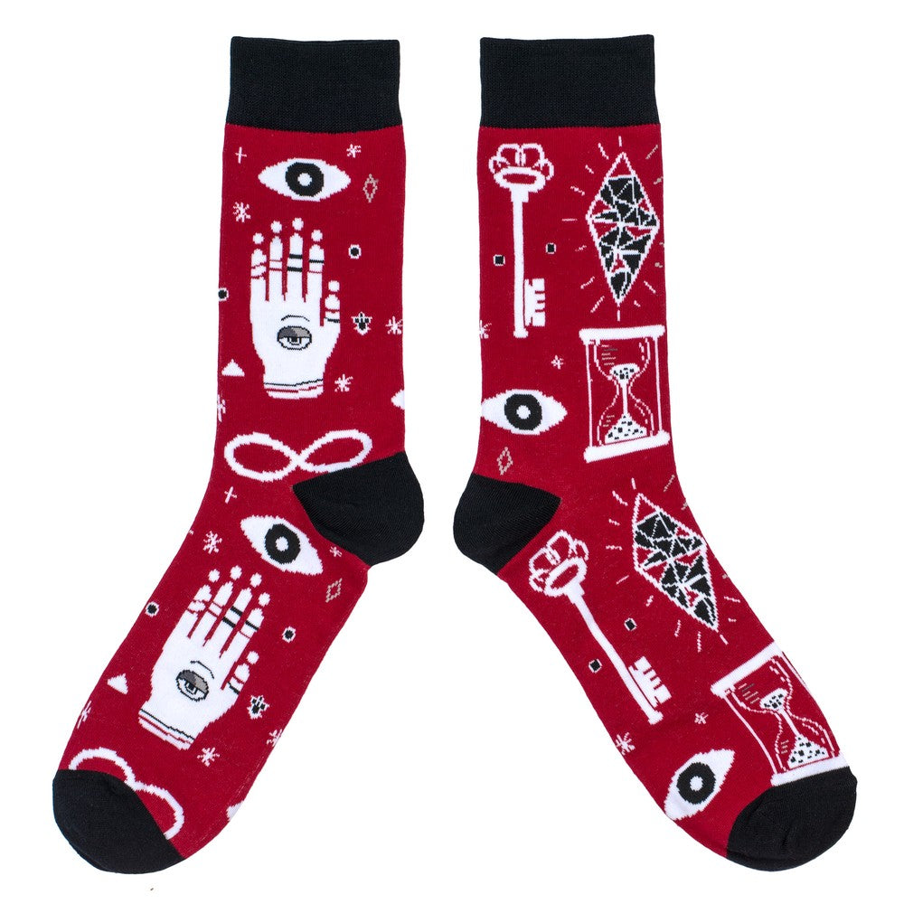 Gents mystic eye burgundy red socks made of Cotton & Spandex