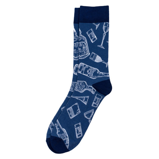 Gents wine cellar navy blue socks made of Cotton & Spandex