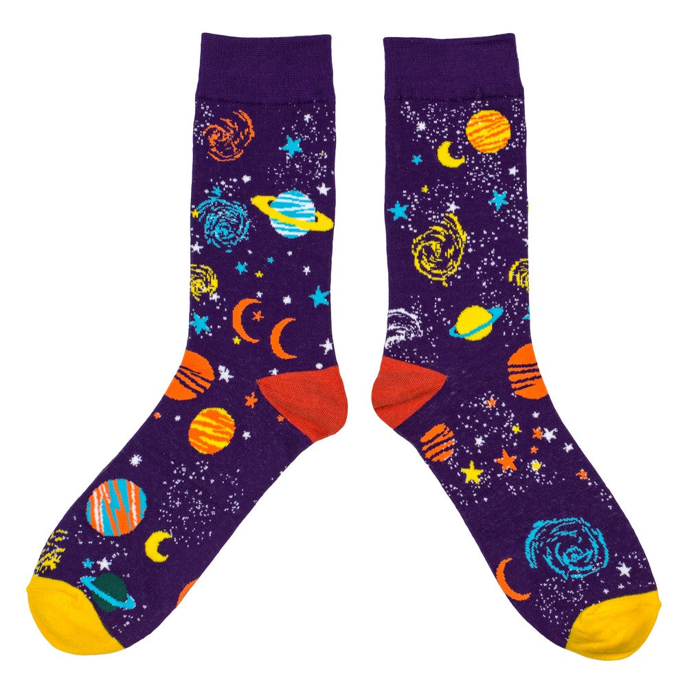 Gents solar system purple socks made of Cotton & Spandex