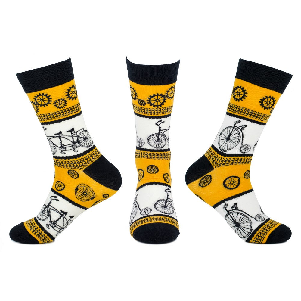 Men's Bicycles Yellow & Black Socks