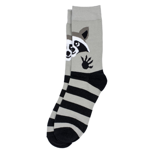 Gents racoon stripe black & grey socks made of Cotton & Spandex