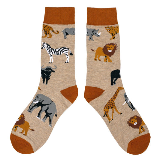 Gents zoo friends beige socks made of Cotton & Spandex