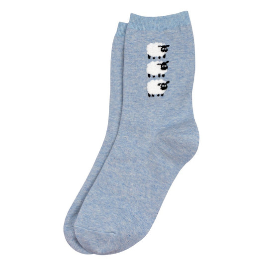Ladies sheep trio blue socks made of cotton & spandex