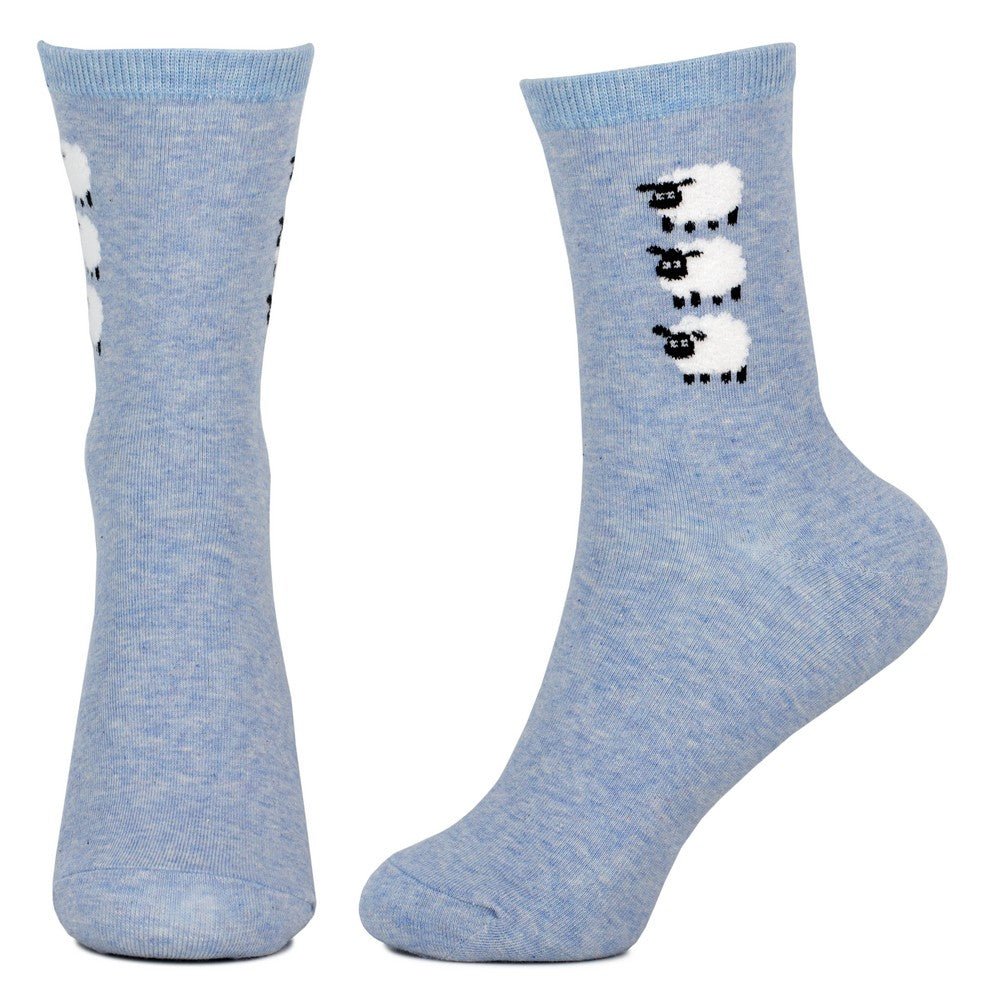 Ladies Sheep Trio Blue Socks