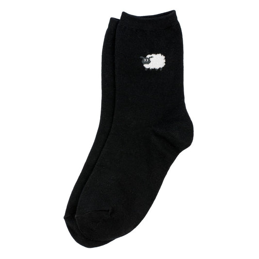 Ladies lost sheep black socks made of cotton & spandex