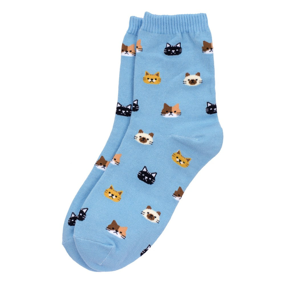 Ladies cat parade blue socks made of cotton & spandex