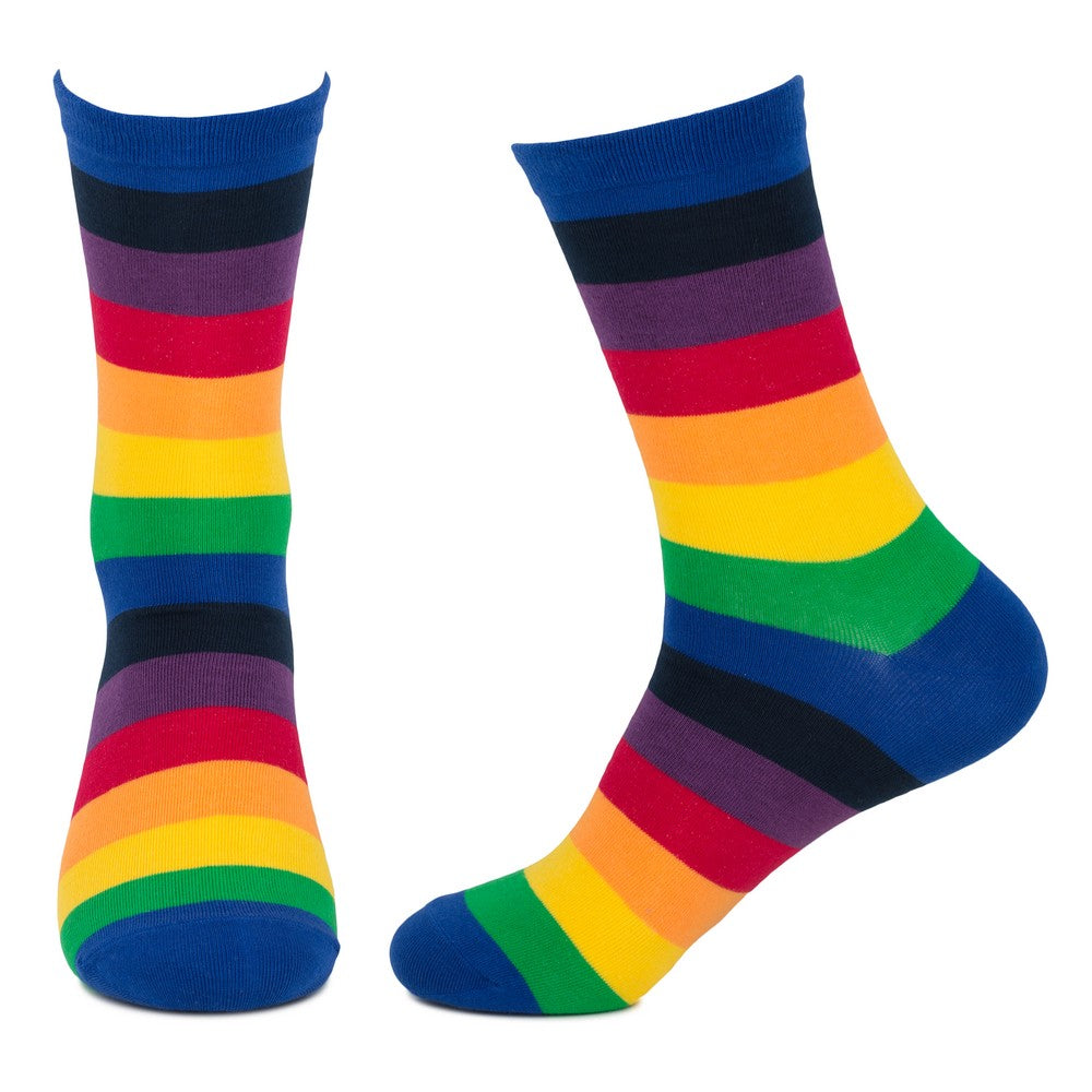 Mens Blue Rainbow Stripe Socks