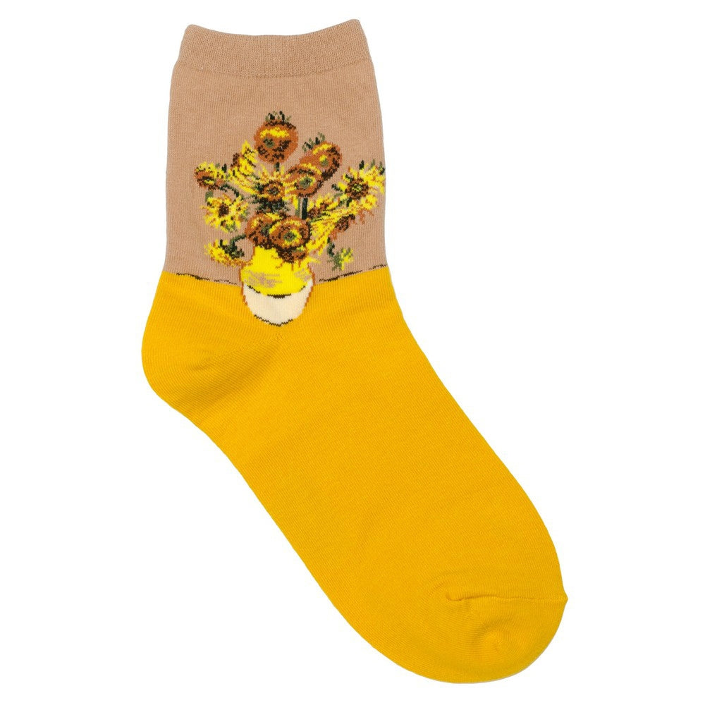 Ladies Van Gogh Sunflowers Yellow Socks