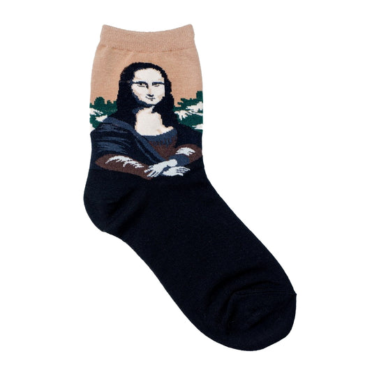 Ladies Da Vinci Mona Lisa Black Socks