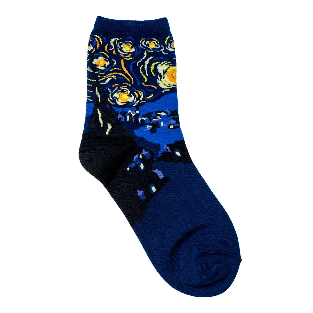 Ladies Van Gogh The Starry Night Blue Socks