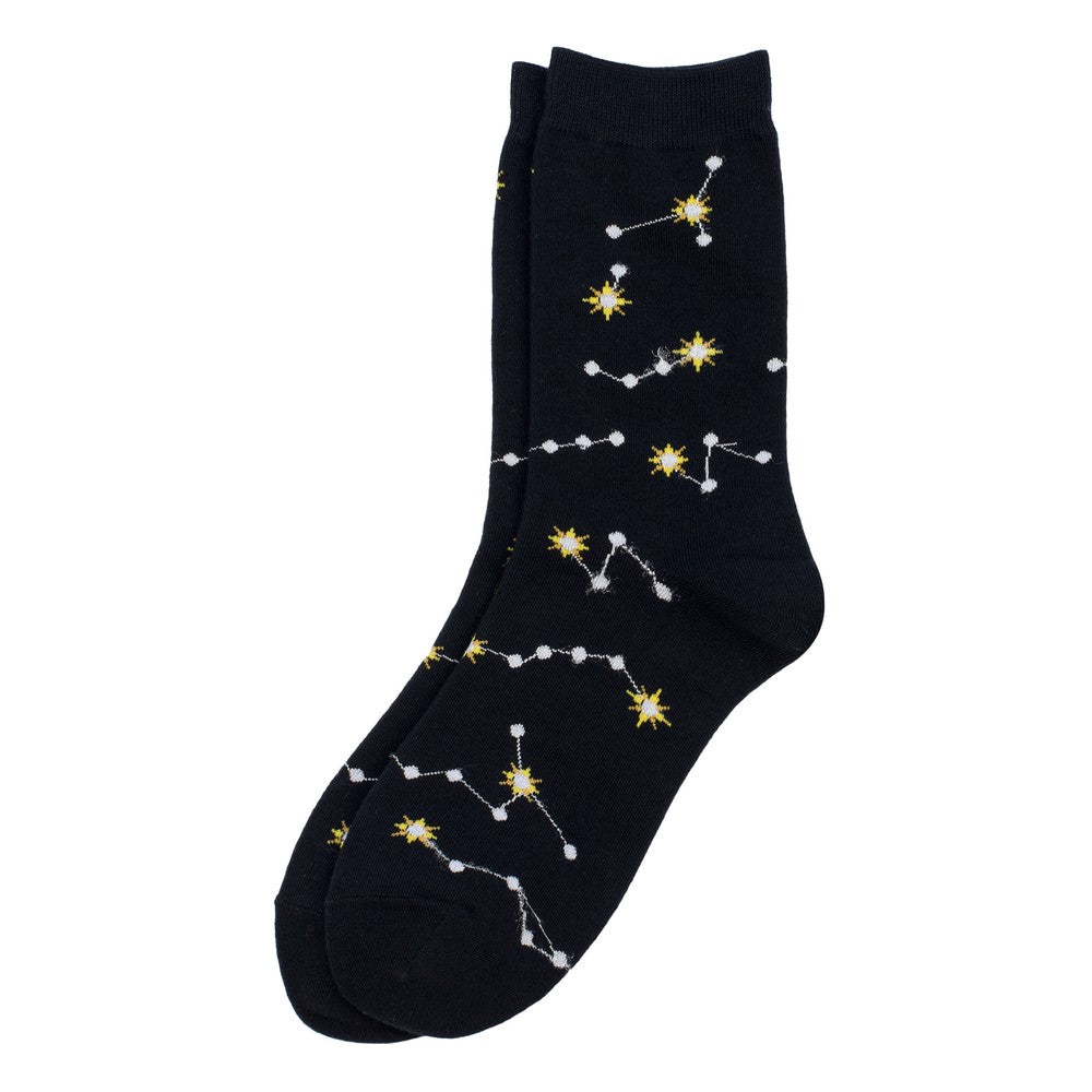 Ladies Bright Constellation Black Socks