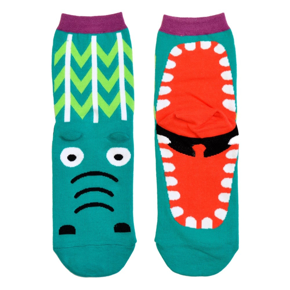 Ladies Fairytale Creatures Crocodile Teal Socks