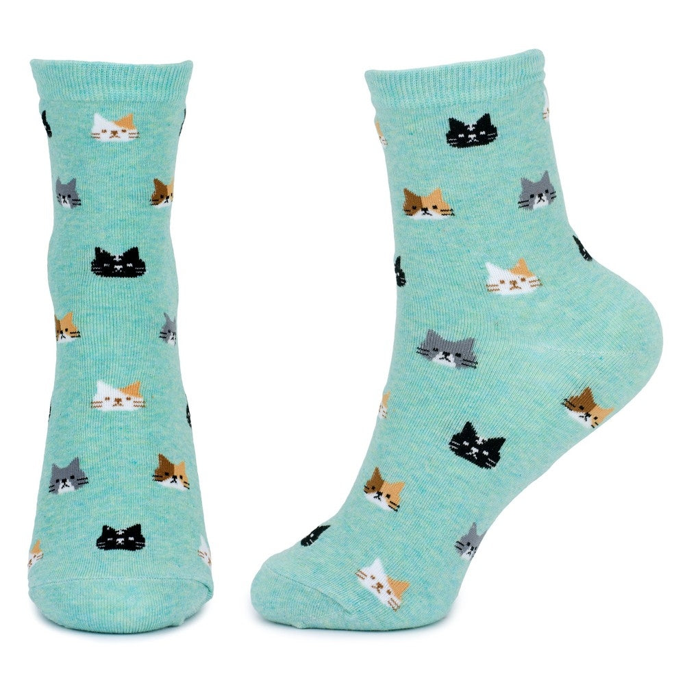 Ladies Dream Cat Green Socks