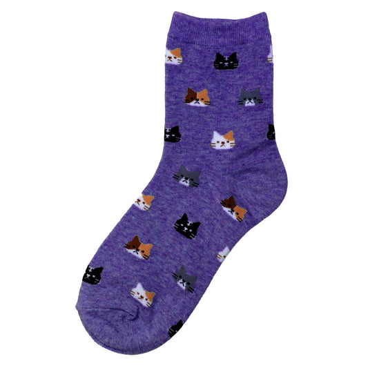 Ladies Dream Cat Purple Socks