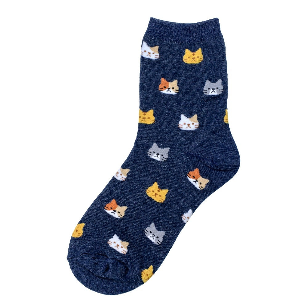 Ladies Dream Cat Navy Blue Socks