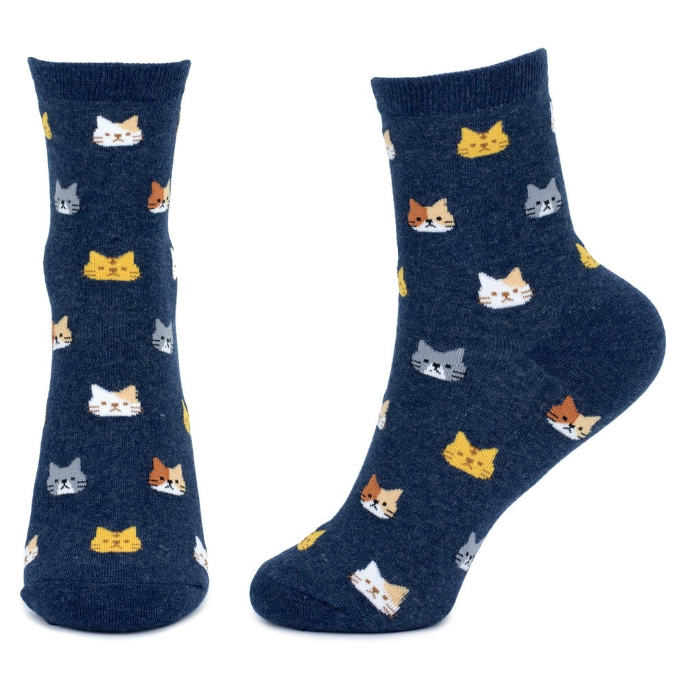 Ladies Dream Cat Navy Blue Socks