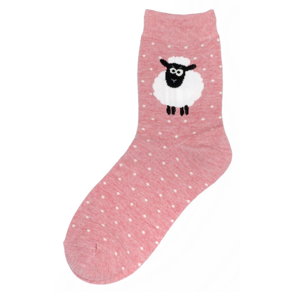 Ladies Feeling Sheepish Pink Socks