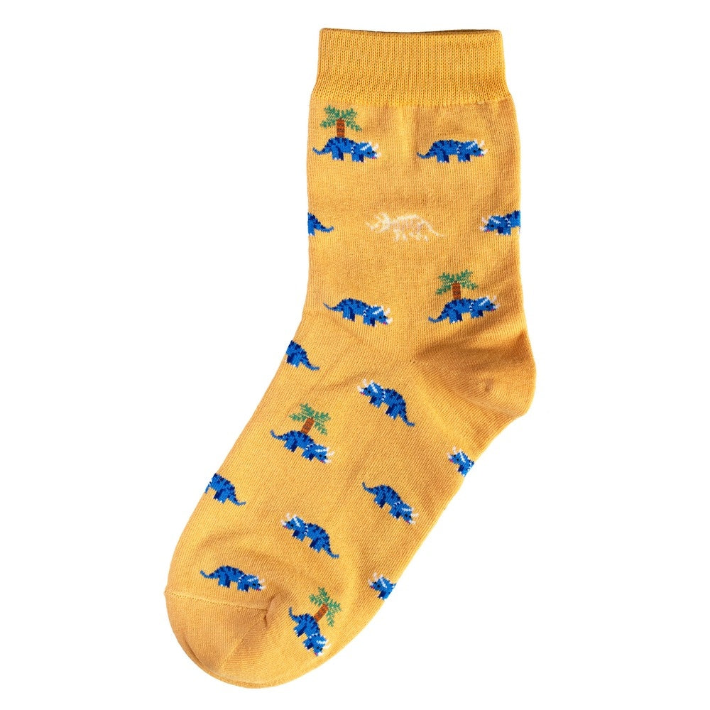 Ladies Triceratops Yellow Socks