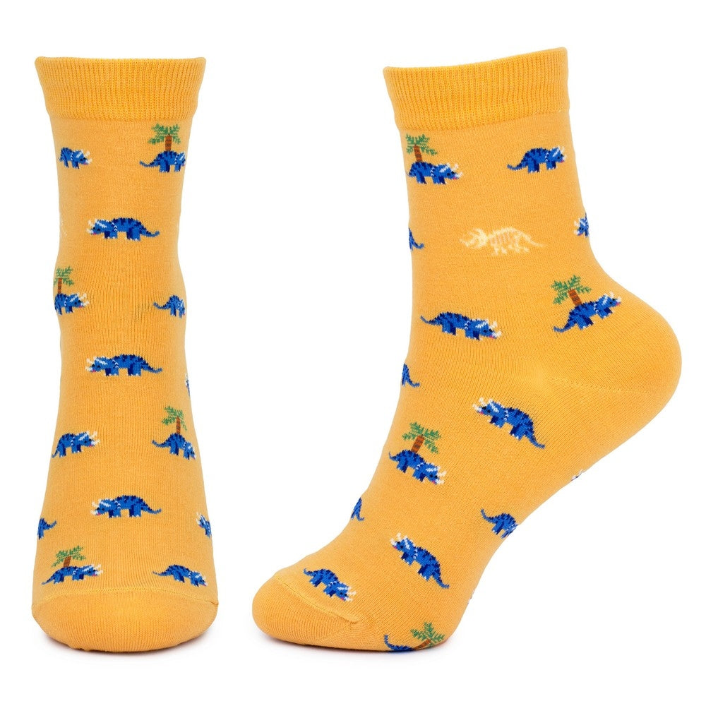 Ladies Triceratops Yellow Socks