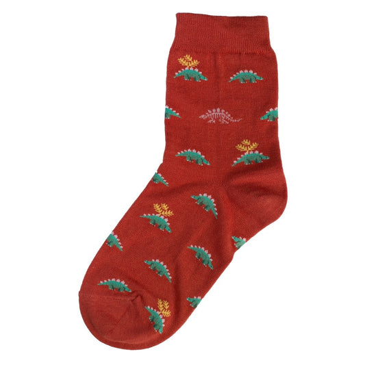 Ladies Stegosaurus Red Socks