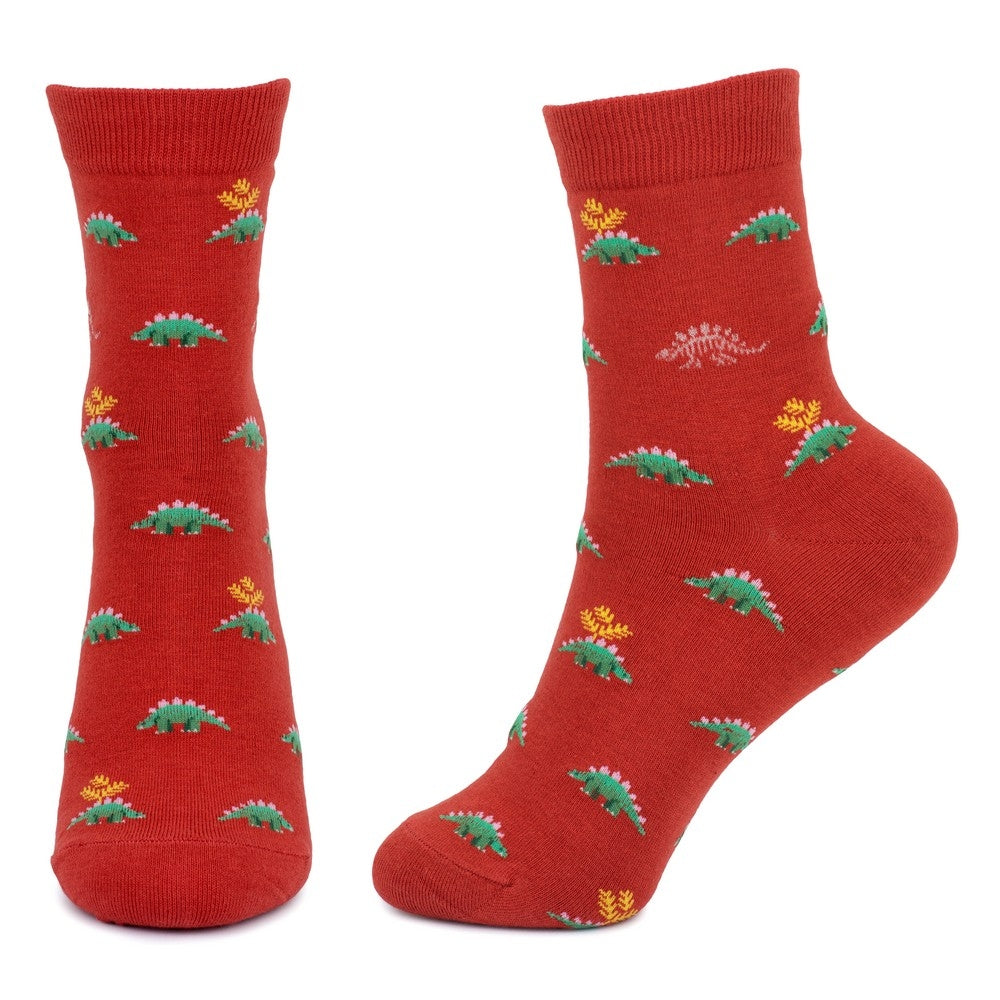 Ladies Stegosaurus Red Socks