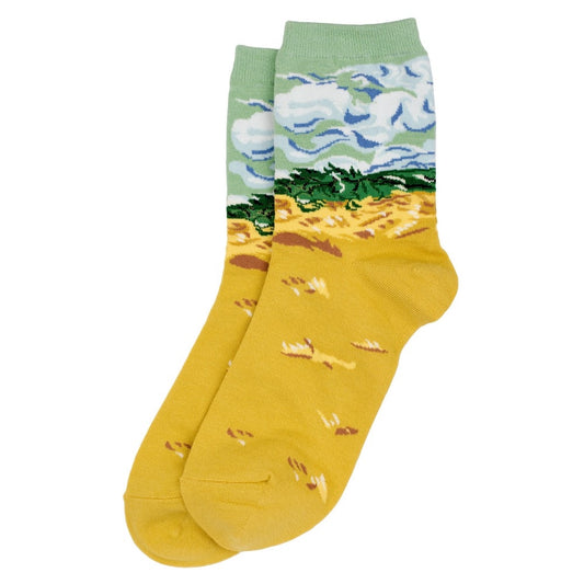 Ladies Van Gogh Wheat Fields Yellow Socks