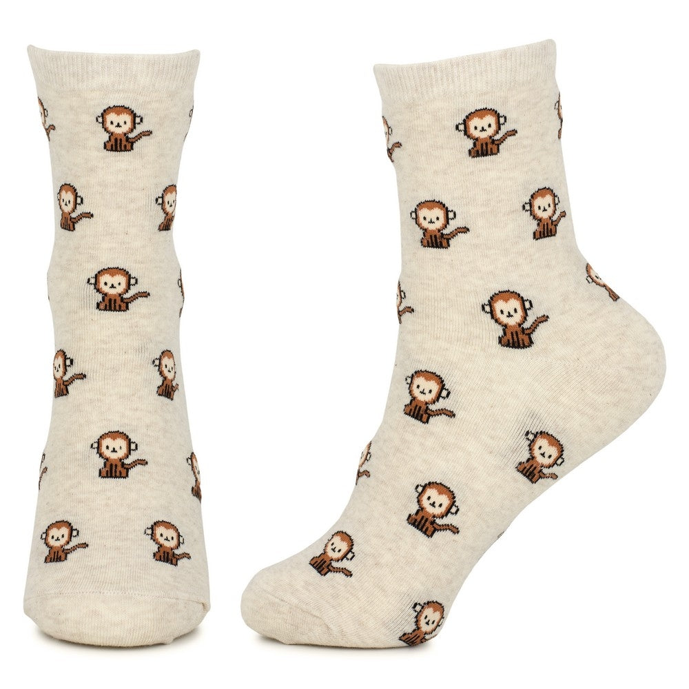 Ladies Tiny Monkey Animal Socks