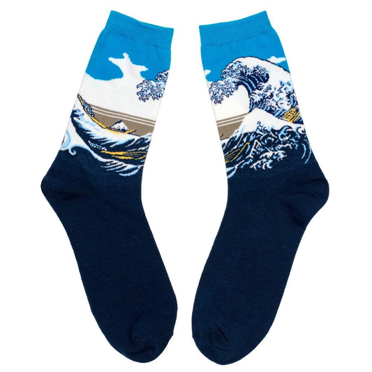 Gents Hokusai The Great Wave of Kanagawa Blue Socks