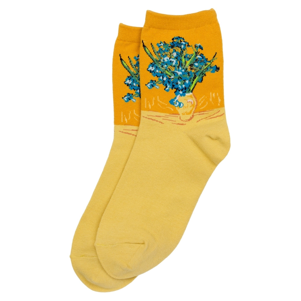 Ladies Van Gogh Irises Yellow Socks