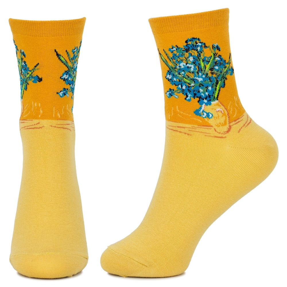 Ladies Van Gogh Irises Yellow Socks