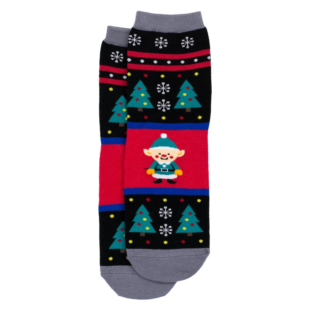 Ladies Merry Christmas Elf Socks – Multicoloured & Green