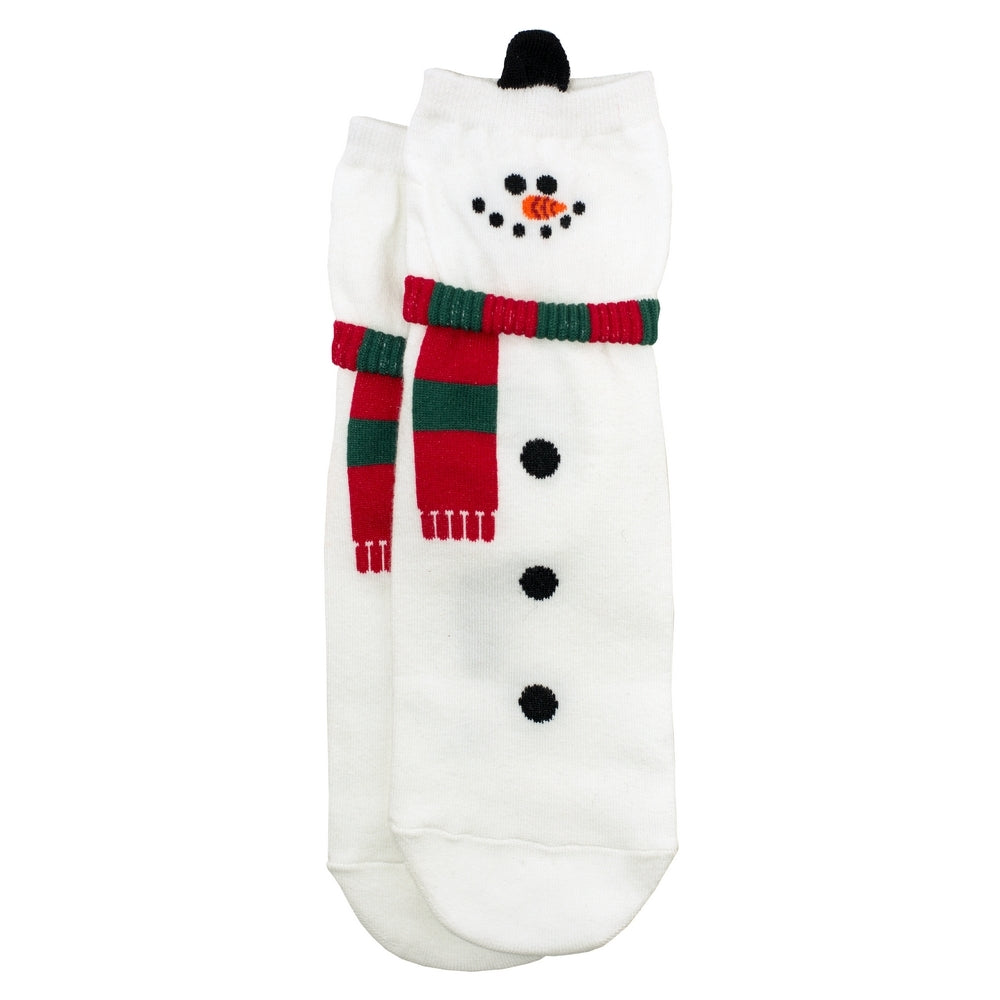 Ladies Classic Snowman Socks – White