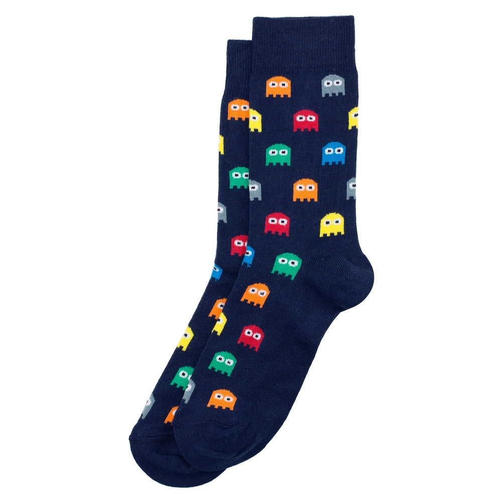 Gents Retro Arcade Ghost Blue Socks