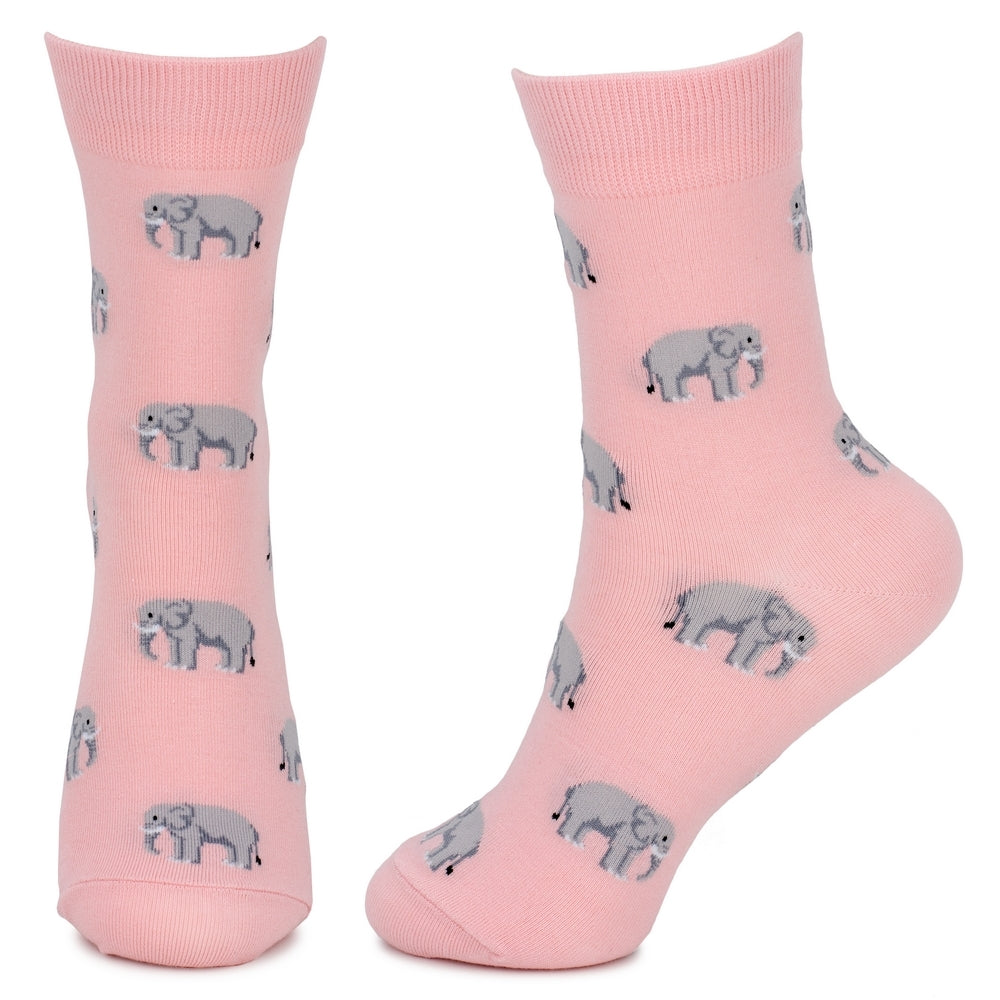 Ladies Elephant Herd Pink Socks