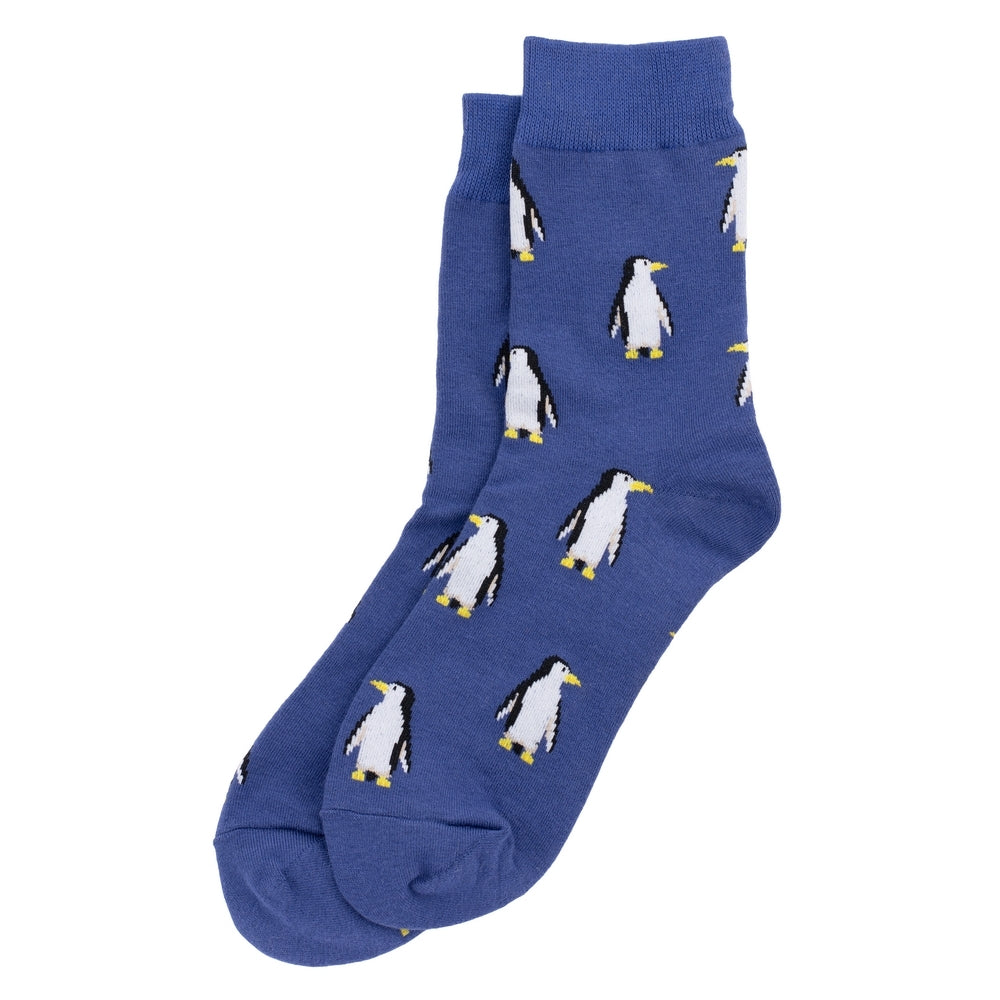 Ladies Penguin Waddle Blue Socks