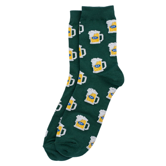 Gents Pint Of Beer Green Socks