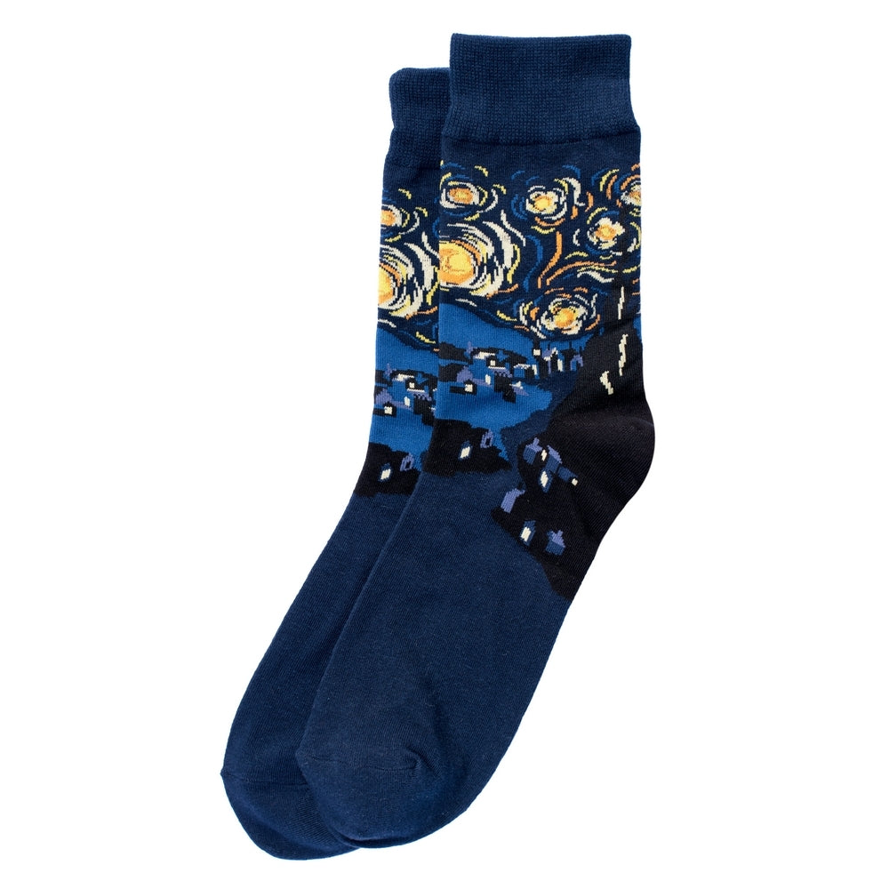 Gents Van Gogh Starry Night Blue Socks