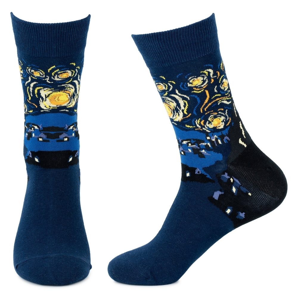 Gents Van Gogh Starry Night Blue Socks