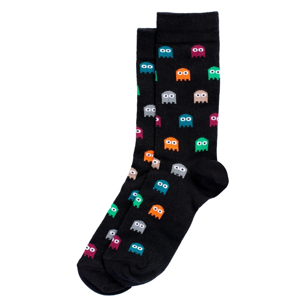 Gents Retro Arcade Ghost Black Socks