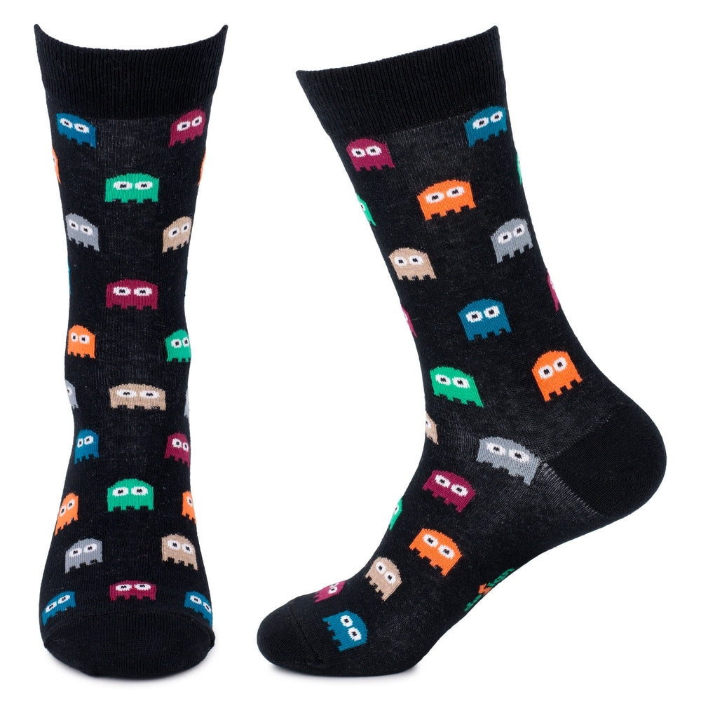 Gents Retro Arcade Ghost Black Socks