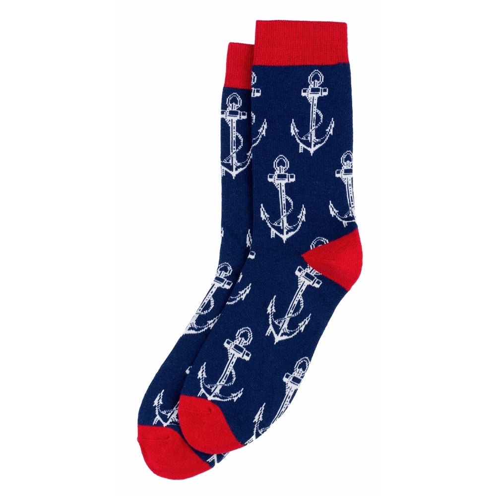 Gents Anchors Blue Socks