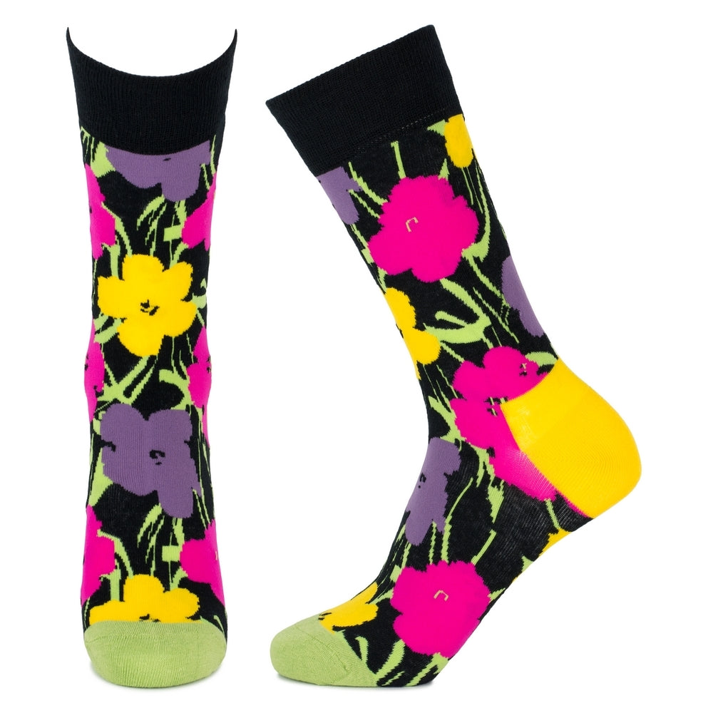 Ladies Andy Warhol Inspired- Flower 73 Multicoloured Socks