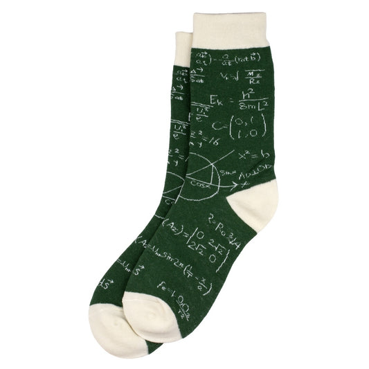 Ladies Blackboard Mathematics Green Socks