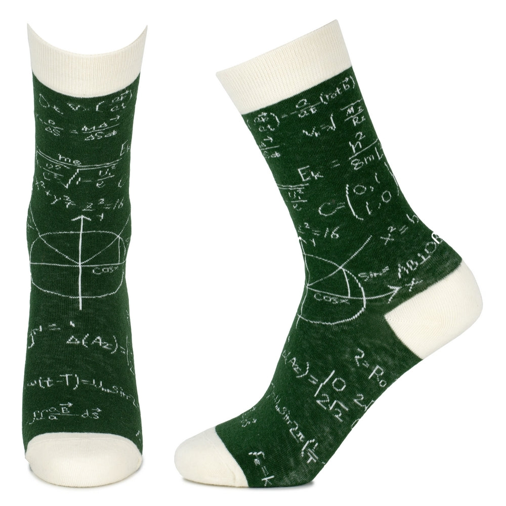 Ladies Blackboard Mathematics Green Socks